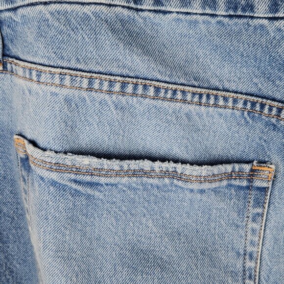 Good American Weekender Straight Leg Jeans Distressed Ripped Knees sz 15 - Picture 8 of 13